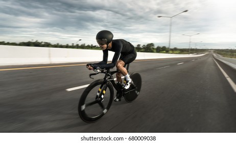 Asian Men Are Cycling 