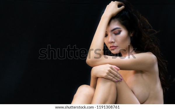 Long Hair Asian Nude - Asian Nude Woman Body Sitting Posing Stock Photo (Edit Now ...