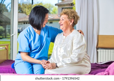 Nurse Helping Elderly Woman Crutches Hospital Stock Footage Video (100% 