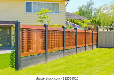 Asian, Oriental Style Modern Wooden Fence.