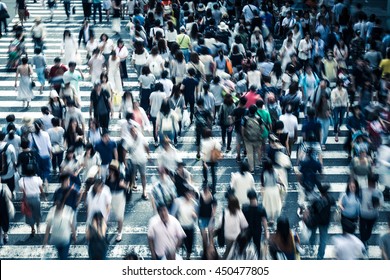 Asian People are across the crosswalk - Shutterstock ID 450477805
