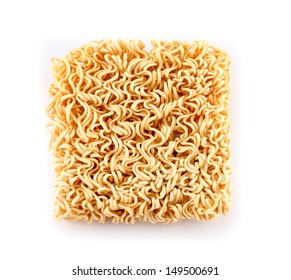 Asian Ramen Instant Noodles Isolated On White Background 