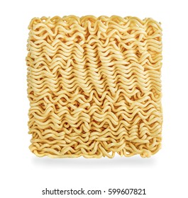 Asian Ramen Instant Noodles Isolated On White Background