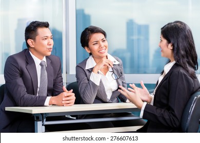 Asian Recruitment Team Hiring Candidate In Job Interview