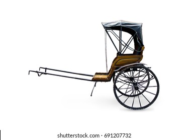Asian Rickshaw Retro vintage style isolated on white background. - Shutterstock ID 691207732
