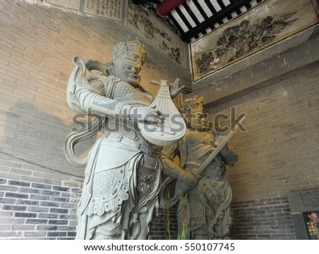 asian samurai musical statue sculptures stock photo edit now