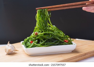 Asian Sea Food Green Compressed Kelp Silk - Shutterstock ID 2157397557