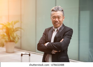 Asian Senior Business Man Outdoor

