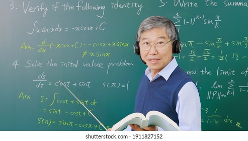 Asian Senior Male Calculus Professor Wearing Stock Photo 1911827152 ...