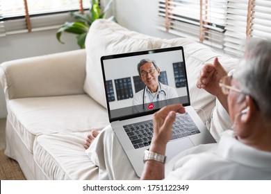 Asian senior video call with doctor telemedicine telehealth concept - Shutterstock ID 1751122349