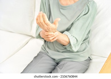 Asian Senior Woman Having The Joint Pain, No Face