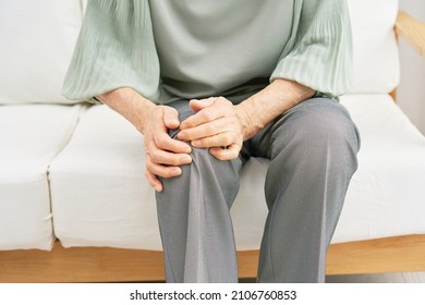 Asian Senior Woman Having The Joint Pain, No Face