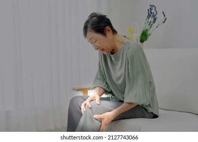 Asian Senior Woman Having The Joint Pain