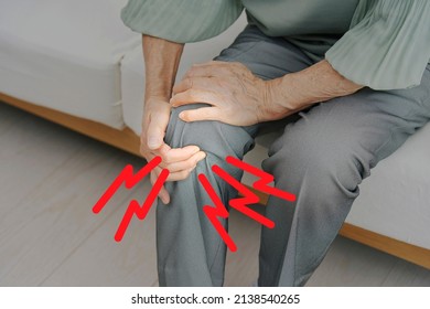 Asian Senior Woman Having The Joint Pain, No Face