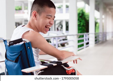 Asian Special Child On Wheelchair Wood Stock Photo 1795005058 ...