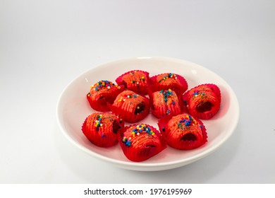 Asian Strawberries Kuih Tart Nenas On Wooden Board