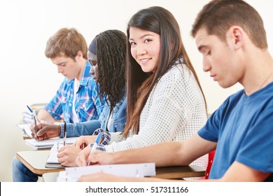 Asian Student Taking Exam Smiling School Stock Photo 517311166 