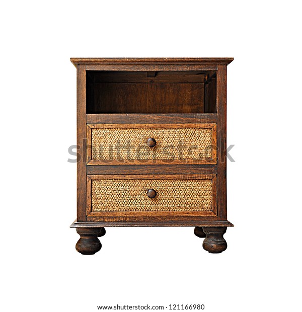 Asian Style Wooden Nightstand Isolated Stock Photo Edit Now 121166980