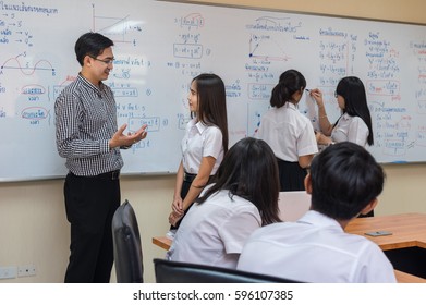 Asian Teacher Giving Lesson Group College Stock Photo 596107385 ...