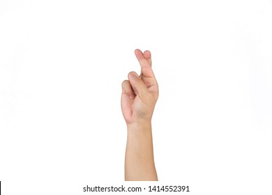 Asian Thai Male Hand Cross Finger Stock Photo 1414552391 | Shutterstock