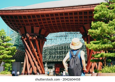 Asian Tourists And Kanazawa Station