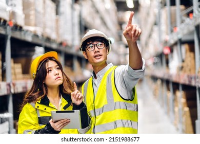 Asian Two Engineer Team Shipping Order Stock Photo 2151988677 ...