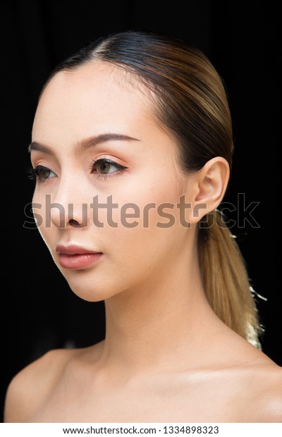 Asian Woman After Applying Make Black Stock Photo Edit Now
