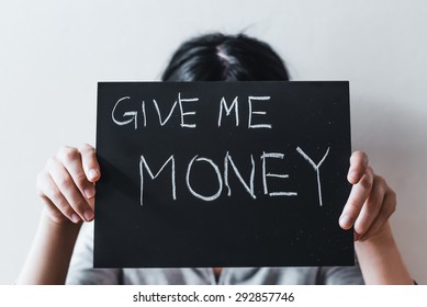 Asian Woman Asking For Money