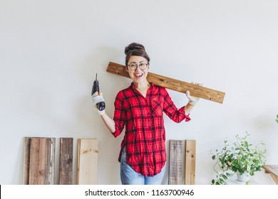 Asian Woman And Diy Tools