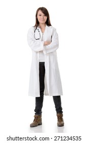 Asian Woman Of Doctor Isolated On White Background.