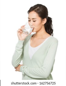 Asian Woman Drinking Water