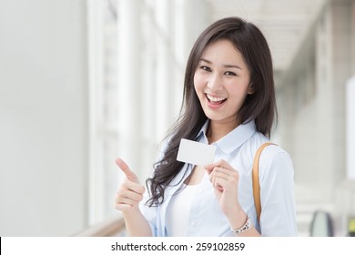 Asian Woman Shopping With Credit Card