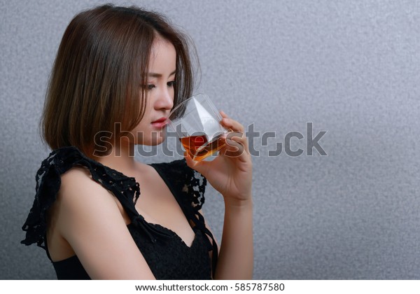 Asian Woman Short Hair Beautiful Skinholding Stock Photo Edit Now