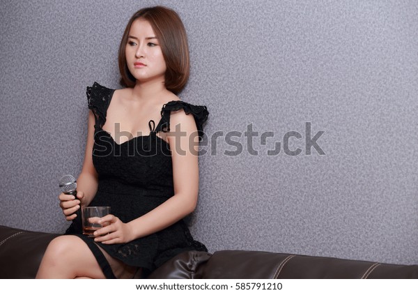 Asian Woman Short Hair Beautiful Skinholding Stock Photo Edit Now