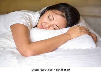 Asian Woman Sleeping.