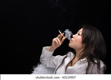 Asian Woman Smoking