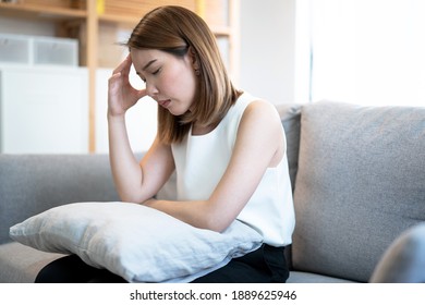 Asian woman is stressed, Depression.