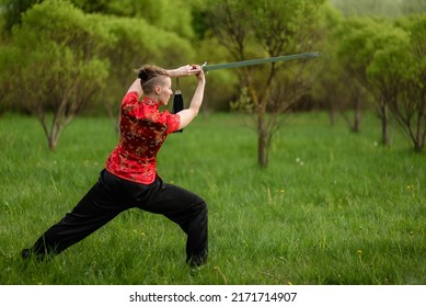 Asian Woman Sword Training Tai Chi Stock Photo 2171714907 