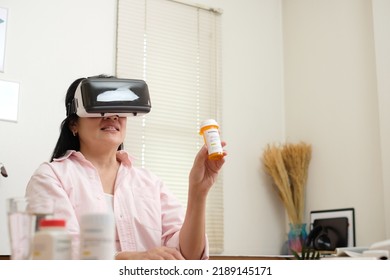 Asian Woman Telemedicine Doctor Online Visit With Virtual Reality Technology Vr Glasses At Home