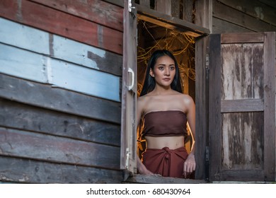 Asian Woman Wearing Traditional Thai Culture, Mae Nak Phra Khanong