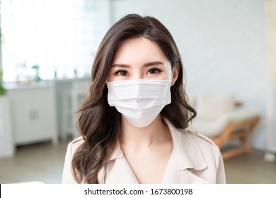 Asian Woman Wears A Facial Mask And She Look You