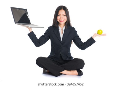 Asian Woman Work Life And Health Balance