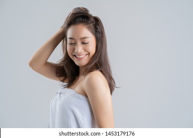 Asian women happy bathing with soap - Powered by Shutterstock