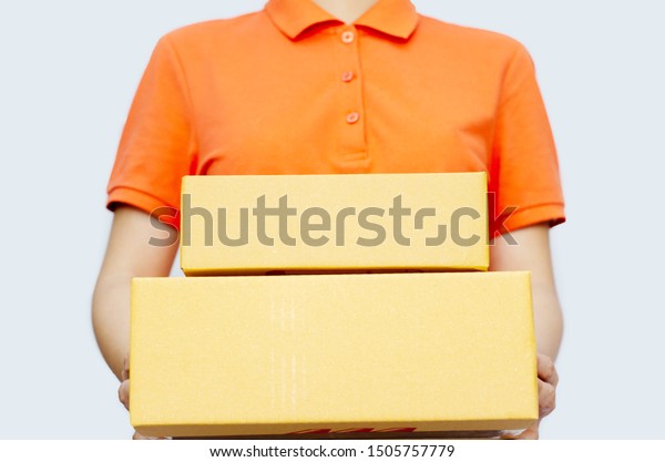 orange shirt blue pants