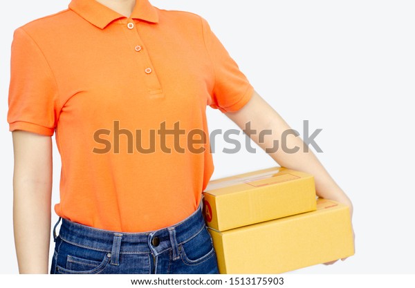 orange shirt blue pants