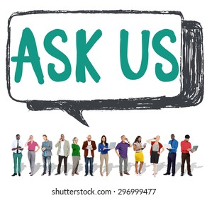Ask Us Inquiries Questions Concerns Contact Stock Photo 296999477 ...