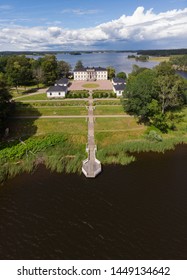 Askersund / Sweden - July 06 2019: Aerial View Of Stjernsund Castle Outside Of Askersund, Närke, Sweden In Summer.