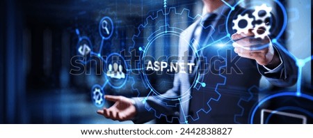 ASP.NET Development programming language concept on virtual screen.