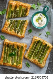 Asparagus Puff Pastry Tarts, Top View