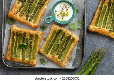 Asparagus Puff Pastry Tarts, Top View